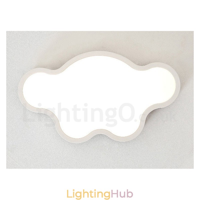 Retro Wooden Steel Flush Wood Light Kids Ceiling Light