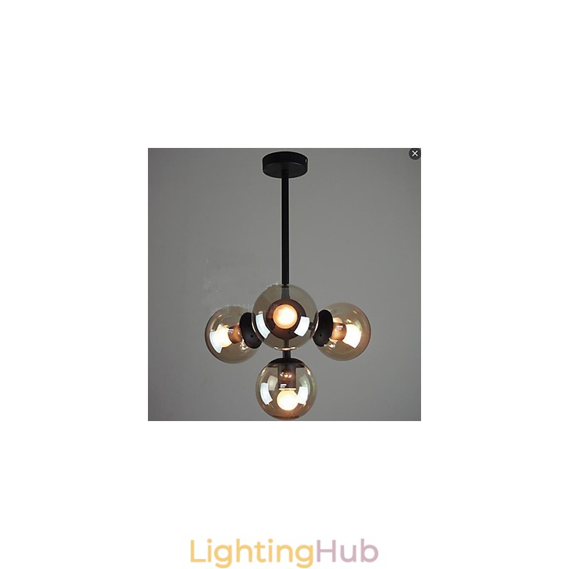 Glass Ball Iron Beanstalk Molecular Ceiling Lamps