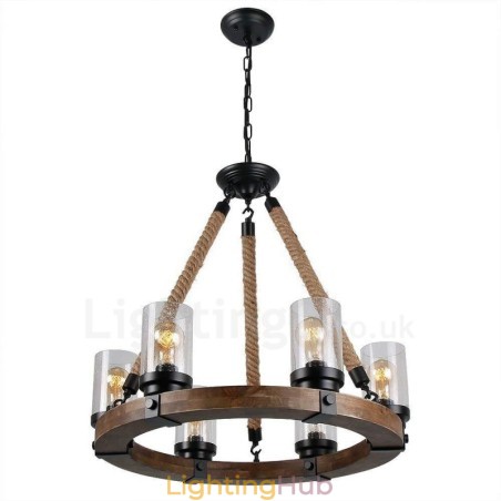6 Light Ring Vintage Wooden Chandelier Industrial Wind Loft Wood Linear Pendant Lighting 6 Light Ring Vintage Wooden Chandelier Industrial Wind Loft Wood Linear Pendant Lighting