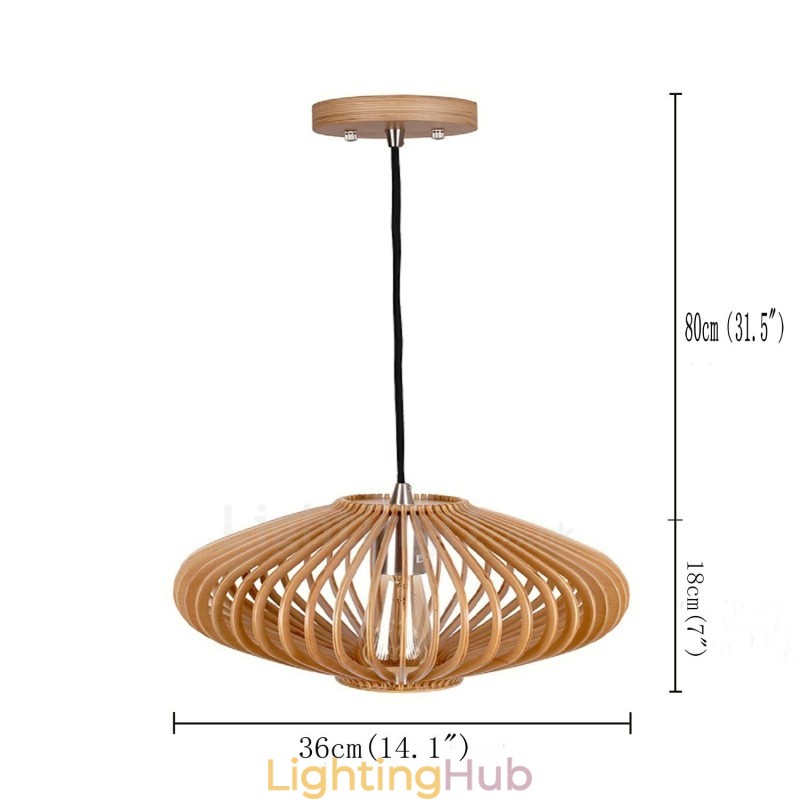 1 Light Lantern Vintage Wooden Chandelier Industrial Wind Loft Wood Linear Pendant Lighting