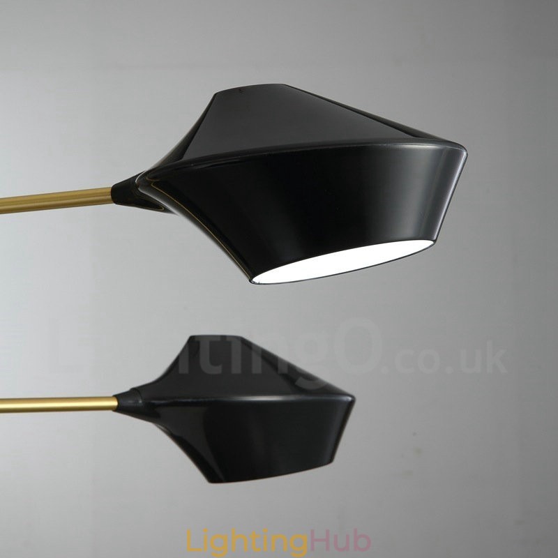 2 Tiers Multi Colours Linear Retro Chandelier 6 Light with Acrylic Shades Outdoors Garage