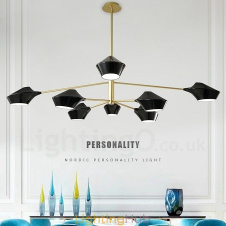 Two Tiers Multi Colours Linear Retro Chandelier 8 Light with Acrylic Shades Outdoors Garage Two Tiers Multi Colours Linear Retro Chandelier 8 Light with Acrylic Shades Outdoors Garage