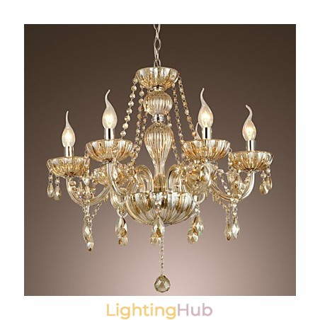 Traditional Classic Crystal Electroplated Glass Chandelier