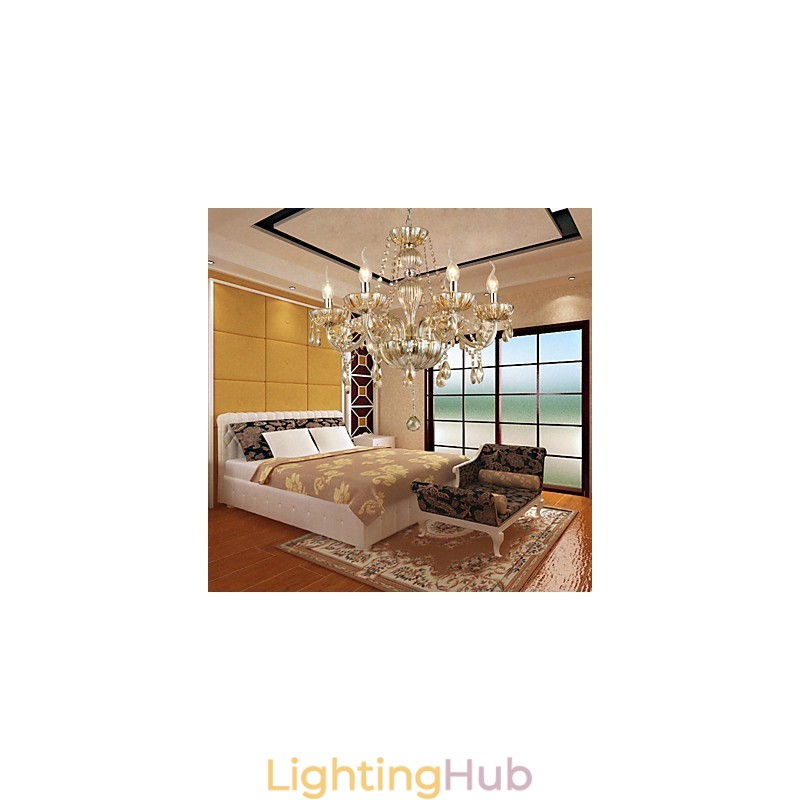 Traditional Classic Crystal Electroplated Glass Chandelier