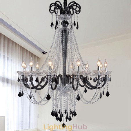 Black Crystal Candle Chandelier Black Crystal Candle Chandelier
