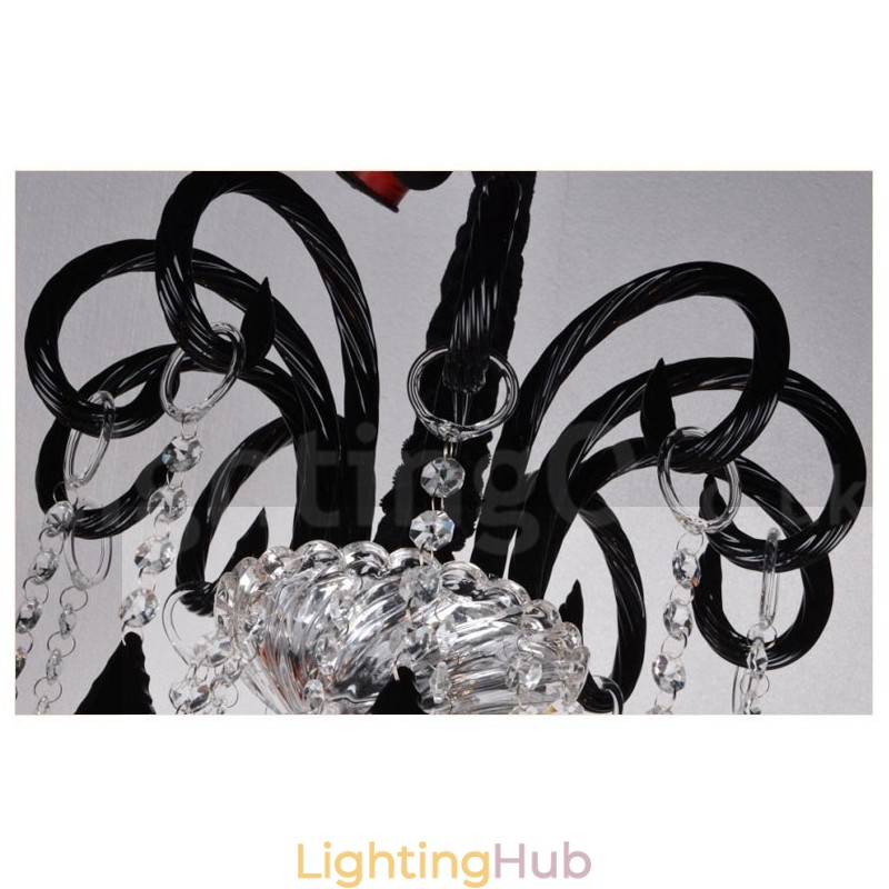 Black Crystal Candle Chandelier