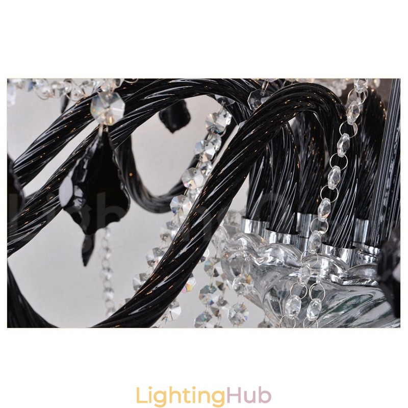 Black Crystal Candle Chandelier