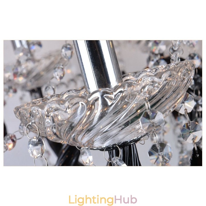 Black Crystal Candle Chandelier