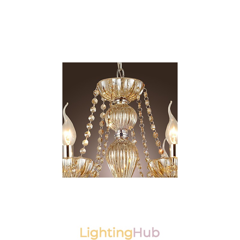 Traditional Classic Crystal Electroplated Glass Chandelier