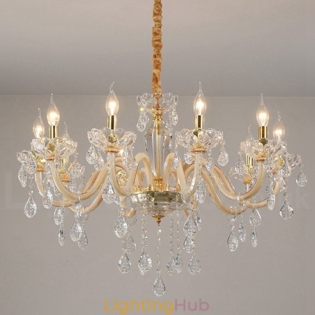 Gold Chandelier with Clear Crystal Candle Chandelier Gold Chandelier with Clear Crystal Candle Chandelier