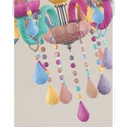Macaron 18 (12+6) Light Chandelier with Multi Colours Crystal Candle Mini Style for Kid's Children