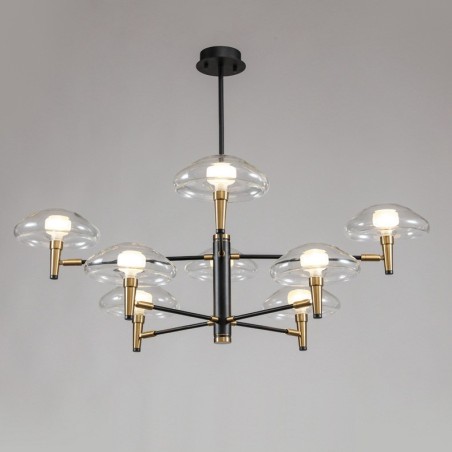 8 Light Uplight Electroplated Painted Finish Chandelier with Glass Shades 8 Light Uplight Electroplated Painted Finish Chandelier with Glass Shades