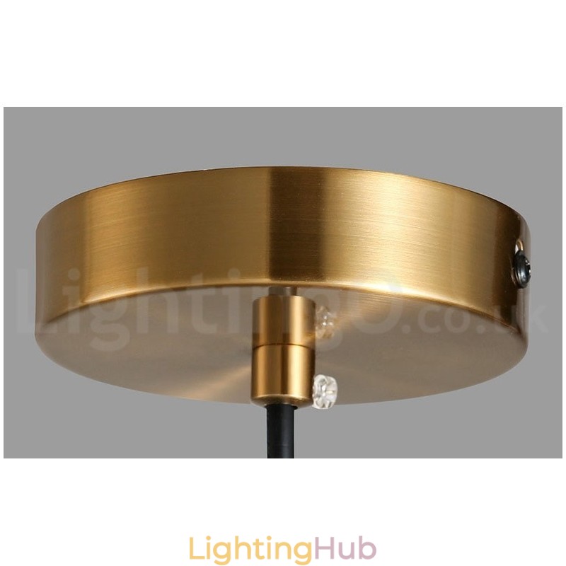 1 Light Industrial Style Gold Mini Style Electroplated Painted Finish Pendant Light with Glass Shade