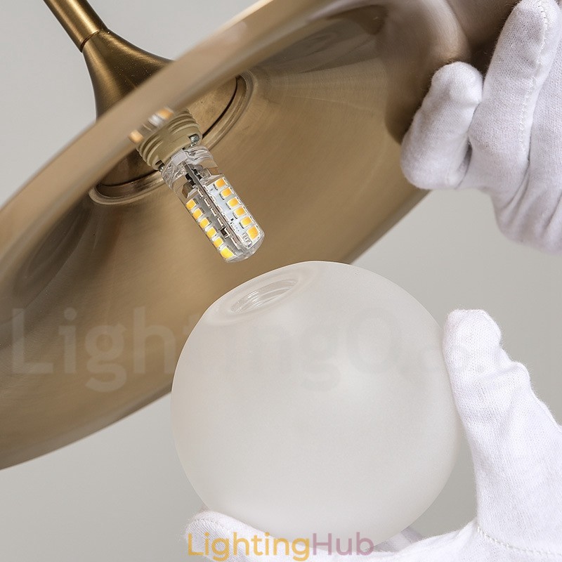 1 Light Industrial Style Gold Mini Style Electroplated Painted Finish Pendant Light with Glass Shade