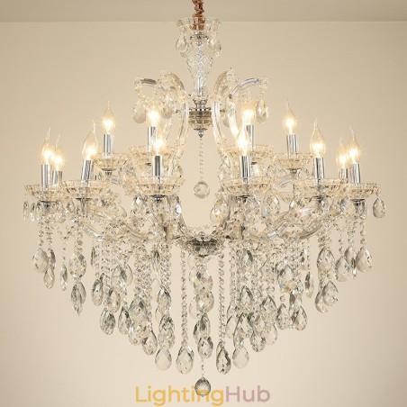 18 (12+6) Light Clear Crystal Candle Chandelier 18 (12+6) Light Clear Crystal Candle Chandelier