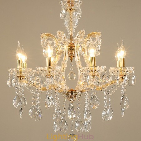 8 Light Gold Crystal Candle Chandelier 8 Light Gold Crystal Candle Chandelier