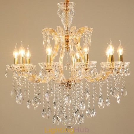 10 Light Gold Crystal Candle Chandelier 10 Light Gold Crystal Candle Chandelier