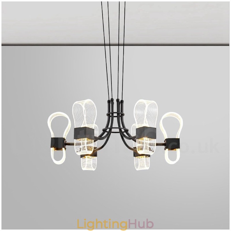 6 Light Nordic Post Modern Design Chandelier with Acrylic Shades