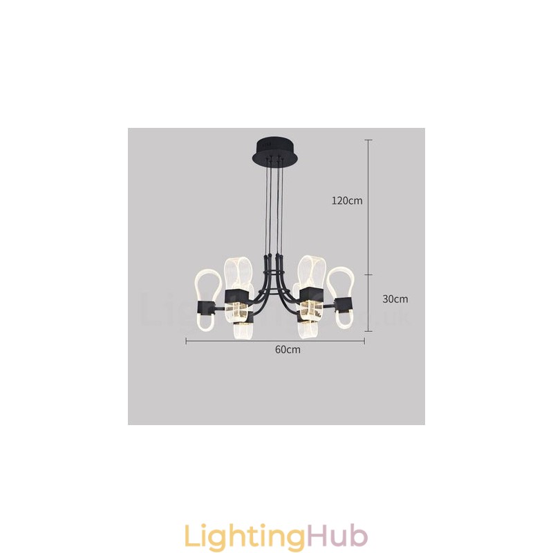 6 Light Nordic Post Modern Design Chandelier with Acrylic Shades