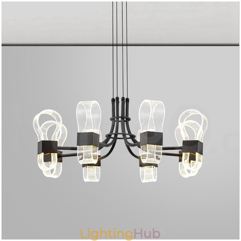 8 Light Nordic Post Modern 2021 Design Chandelier with Acrylic Shades