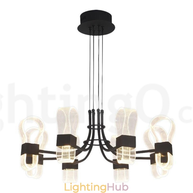 8 Light Nordic Post Modern 2021 Design Chandelier with Acrylic Shades