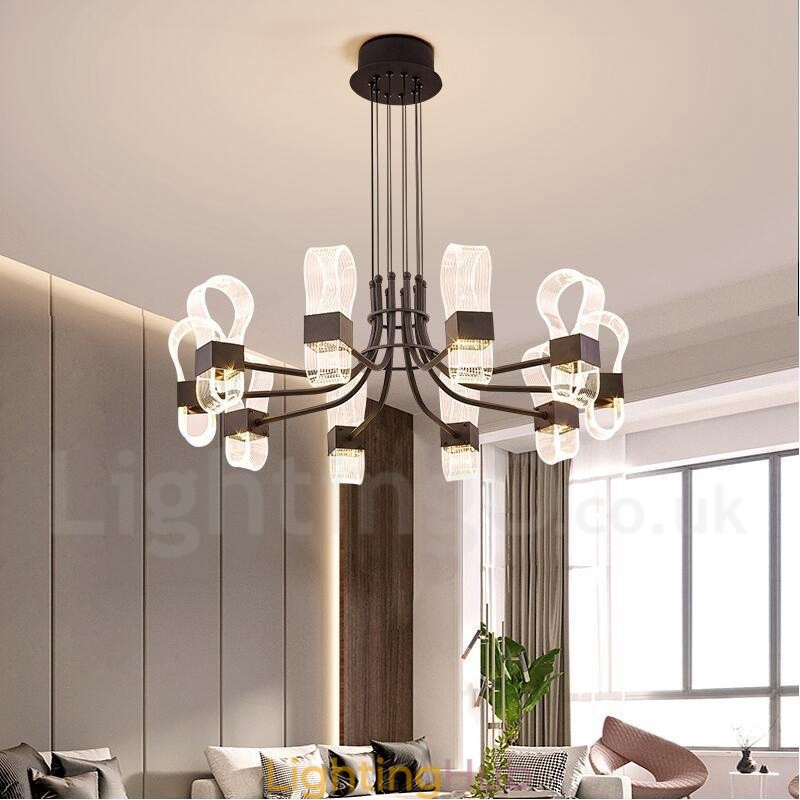 10 Light Nordic Post Modern 2021 Design Chandelier with Acrylic Shades