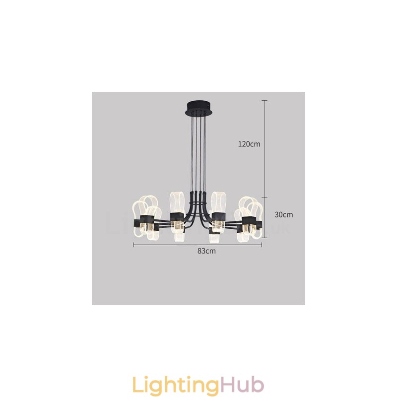 10 Light Nordic Post Modern 2021 Design Chandelier with Acrylic Shades
