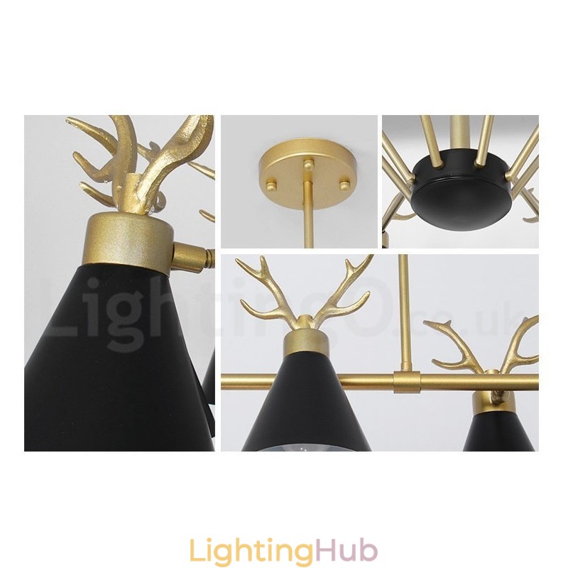 3 Light Nordic Macaron Modern Antlers Chandelier