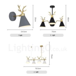4 Light Nordic Macaron Modern Antlers Chandelier