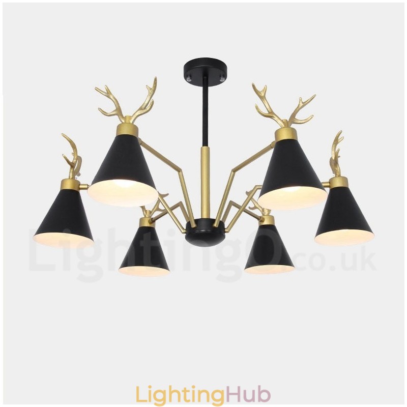 6 Light Nordic Macaron Modern Antlers Chandelier