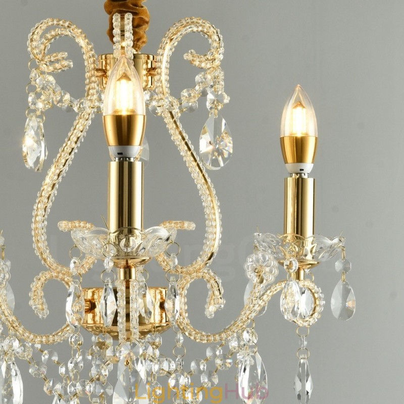 3 Light Gold Silver American Style Crystal Pendant Chandelier Light Store