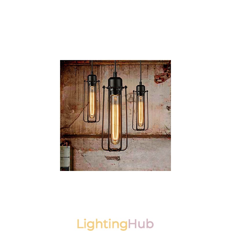 Chandelier Mini Style Rustic Lodge Retro Metal 3 Light Pendant Light
