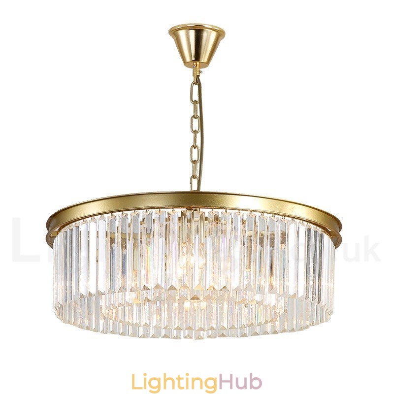 Postmodern Luxury Round K9 Crystal Pendant Chandelier Lights Exhibition Hall
