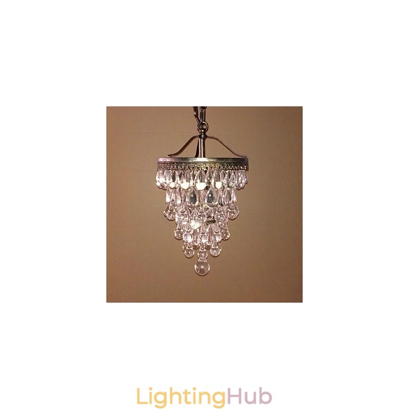 Crystal Beaded Modern Pendant with 1 Light and Antique Colour Fixture