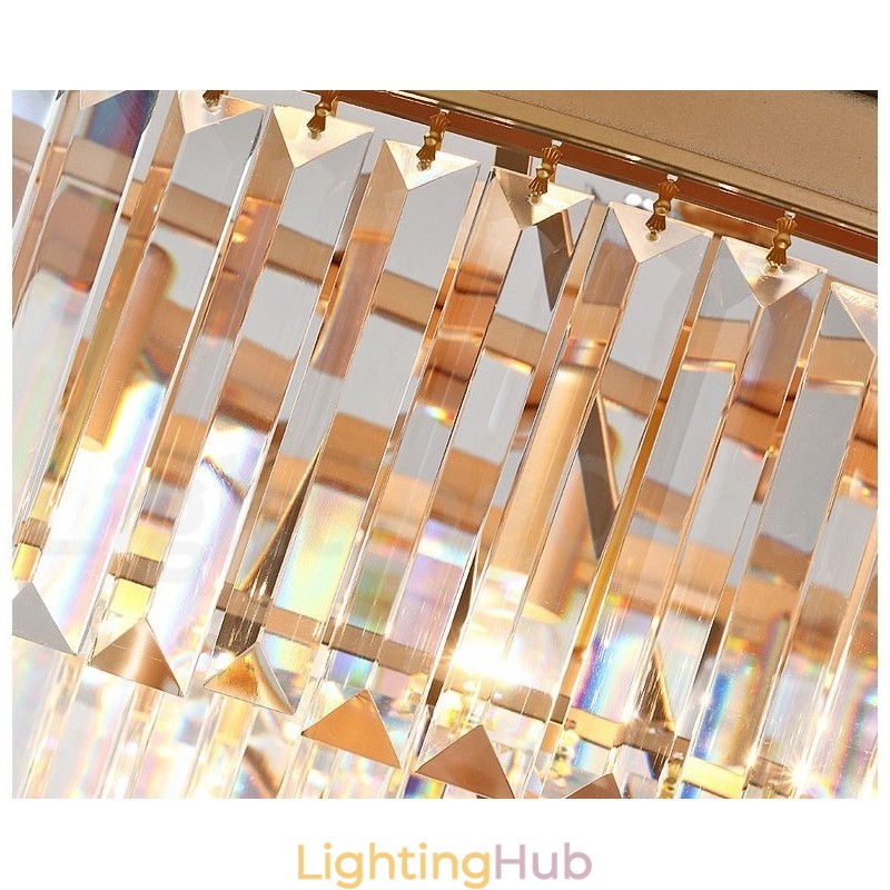 Postmodern Luxury Round K9 Crystal Flush Mount Ceiling Light Exhibition Hall