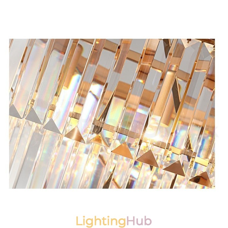 Postmodern Luxury Round K9 Crystal Flush Mount Ceiling Light Exhibition Hall