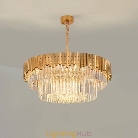 Postmodern Gold Luxury Round K9 Crystal Pendant Chandelier Lights Exhibition Hall Postmodern Gold Luxury Round K9 Crystal Pendant Chandelier Lights Exhibition Hall