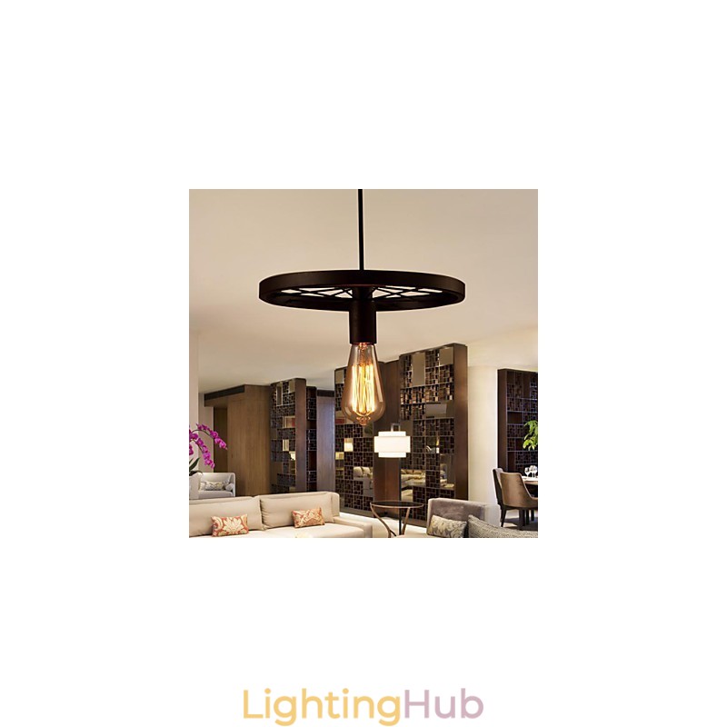 Industrial 1 light Vintage In Iron Shade Pendant Light