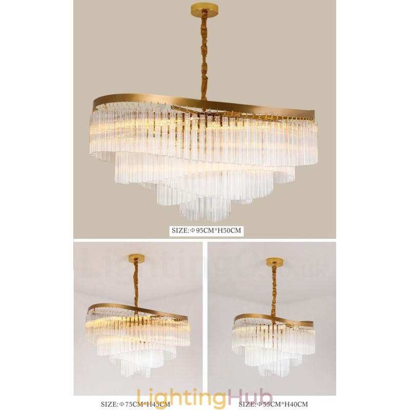 Gold Postmodern Luxury Round K9 Crystal Pendant Chandelier Exhibition Hall