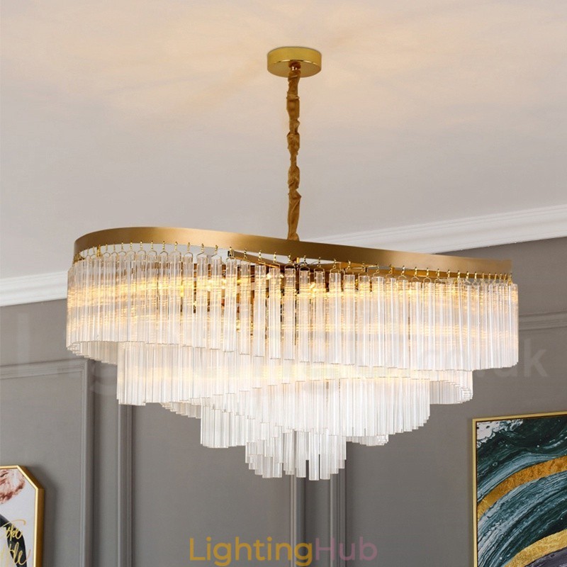 Gold Postmodern Luxury Round K9 Crystal Pendant Chandelier Exhibition Hall