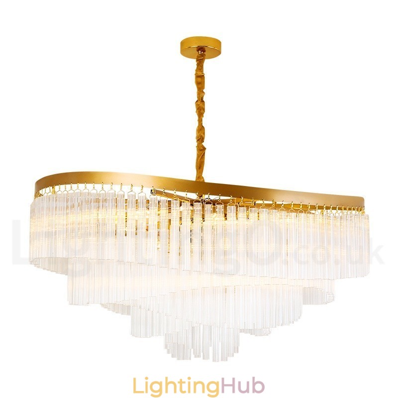 Gold Postmodern Luxury Round K9 Crystal Pendant Chandelier Exhibition Hall