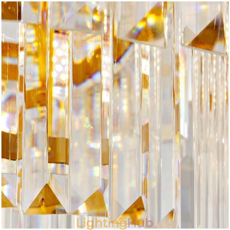 Gold Postmodern Luxury Round K9 Crystal Pendant Chandelier Exhibition Hall