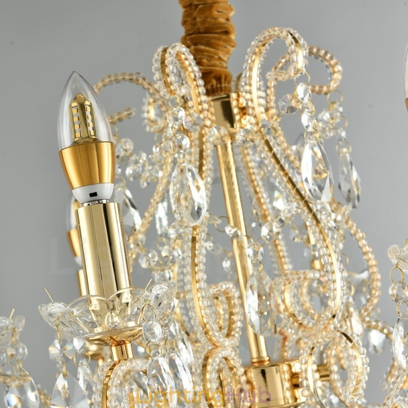 6 Light Gold Silver American Style Crystal Pendant Chandelier Light Store