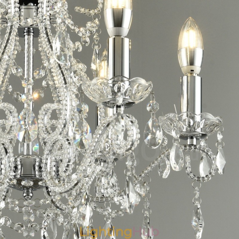 6 Light Gold Silver American Style Crystal Pendant Chandelier Light Store