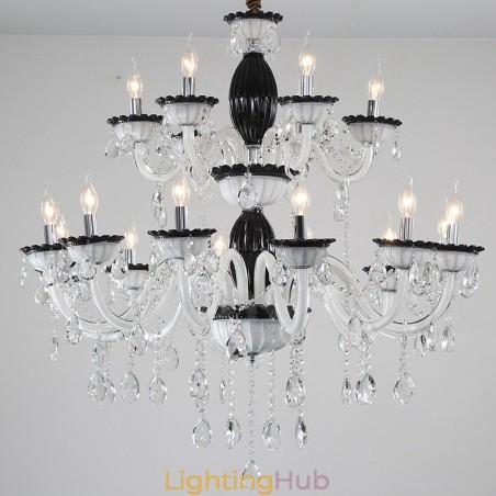 18 (12+6) Light Black Elegant Candle Chandelier with Crystal 18 (12+6) Light Black Elegant Candle Chandelier with Crystal