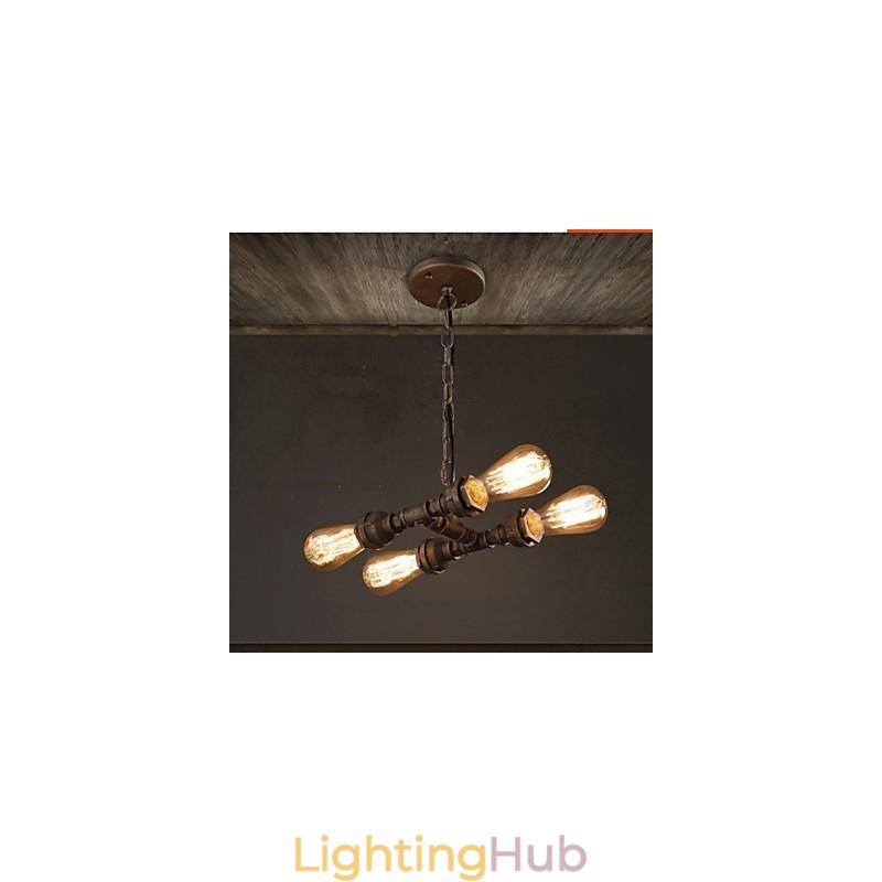 4 Light American Industrial Water Pipe Retro style Wind