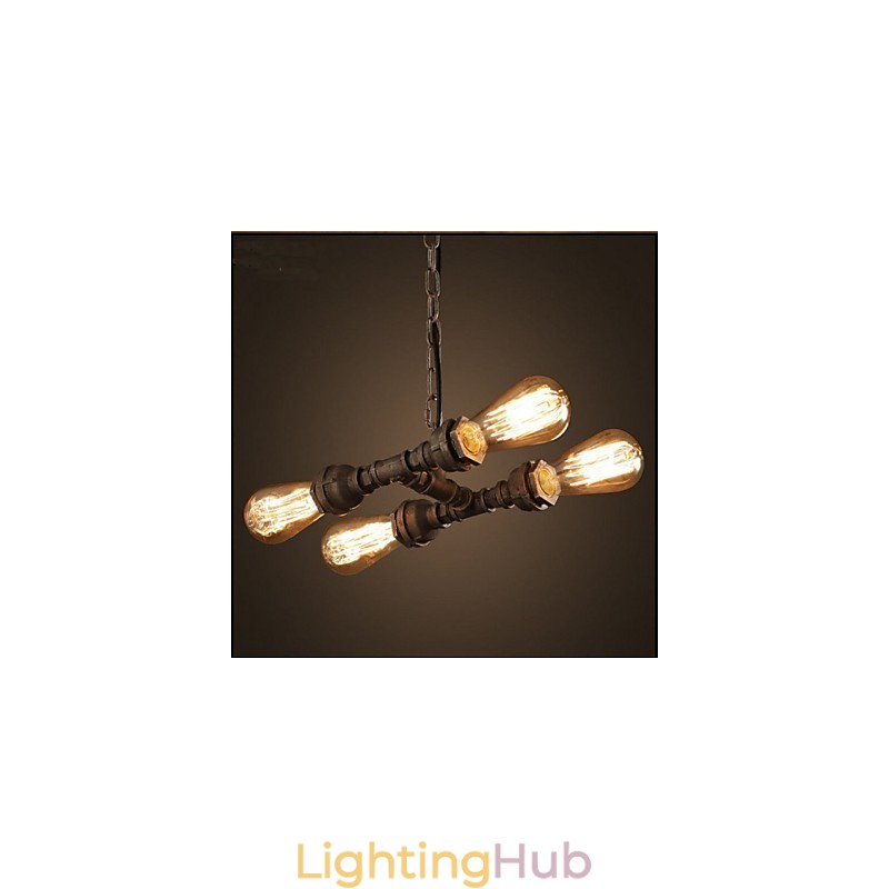 4 Light American Industrial Water Pipe Retro style Wind