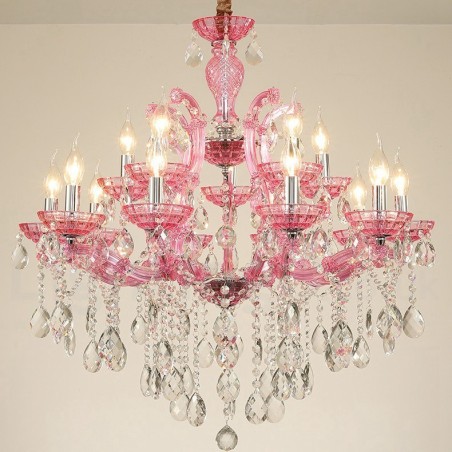Multi Colours 18 (12+6) Light Luxurious Crystal Candle Chandelier with Clear Crystal Multi Colours 18 (12+6) Light Luxurious Crystal Candle Chandelier with Clear Crystal