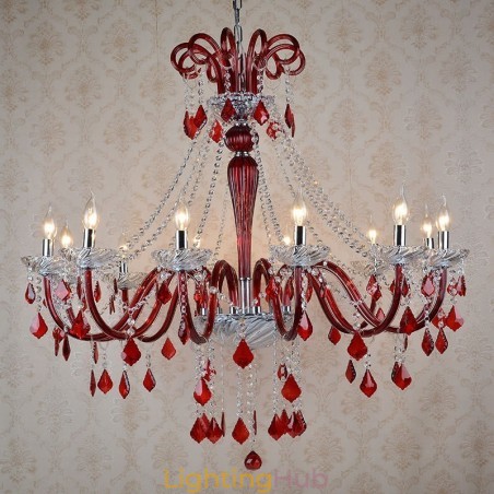 Red Crystal Candle Chandelier Red Crystal Candle Chandelier
