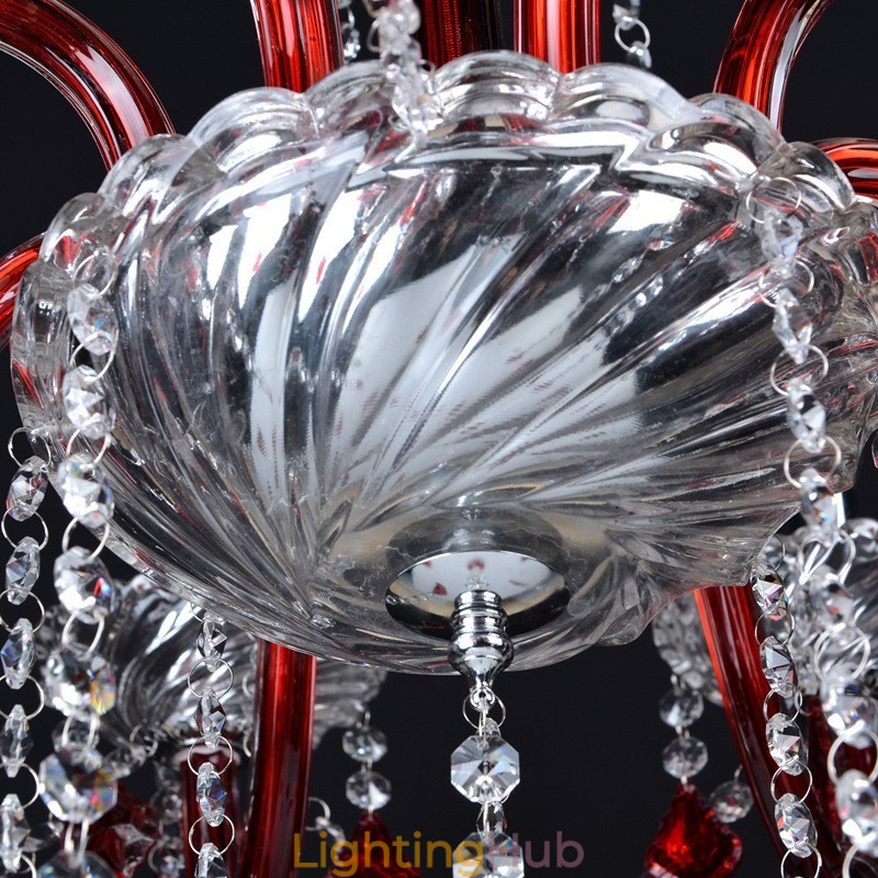 Red Crystal Candle Chandelier
